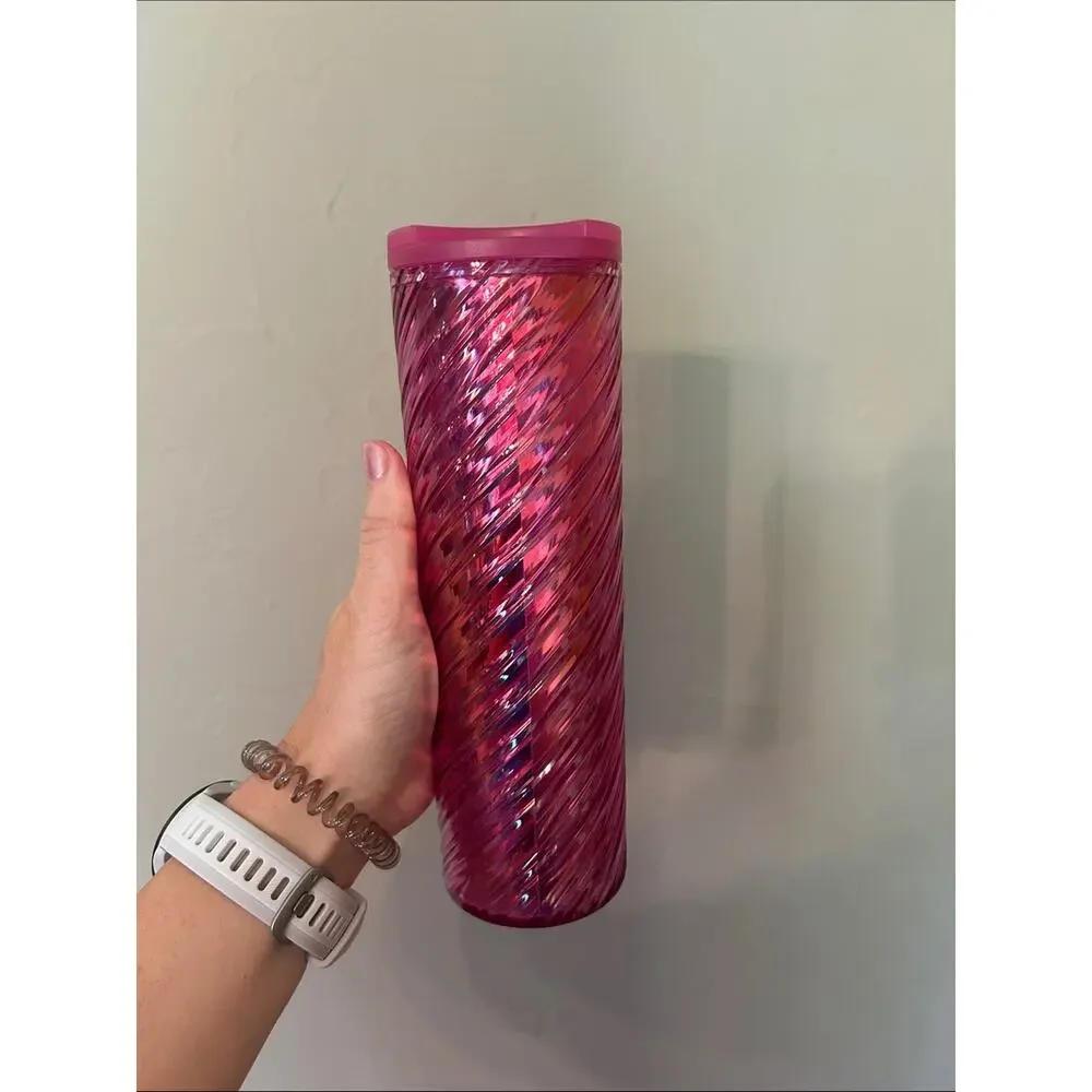 Starbucks Hot Pink Iridescent Swirl Tumbler